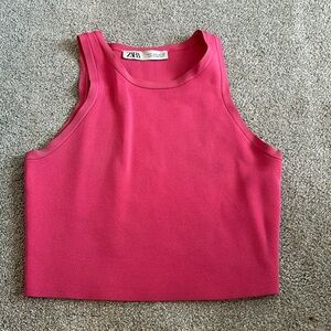Zara Crop Ribbed Halter top